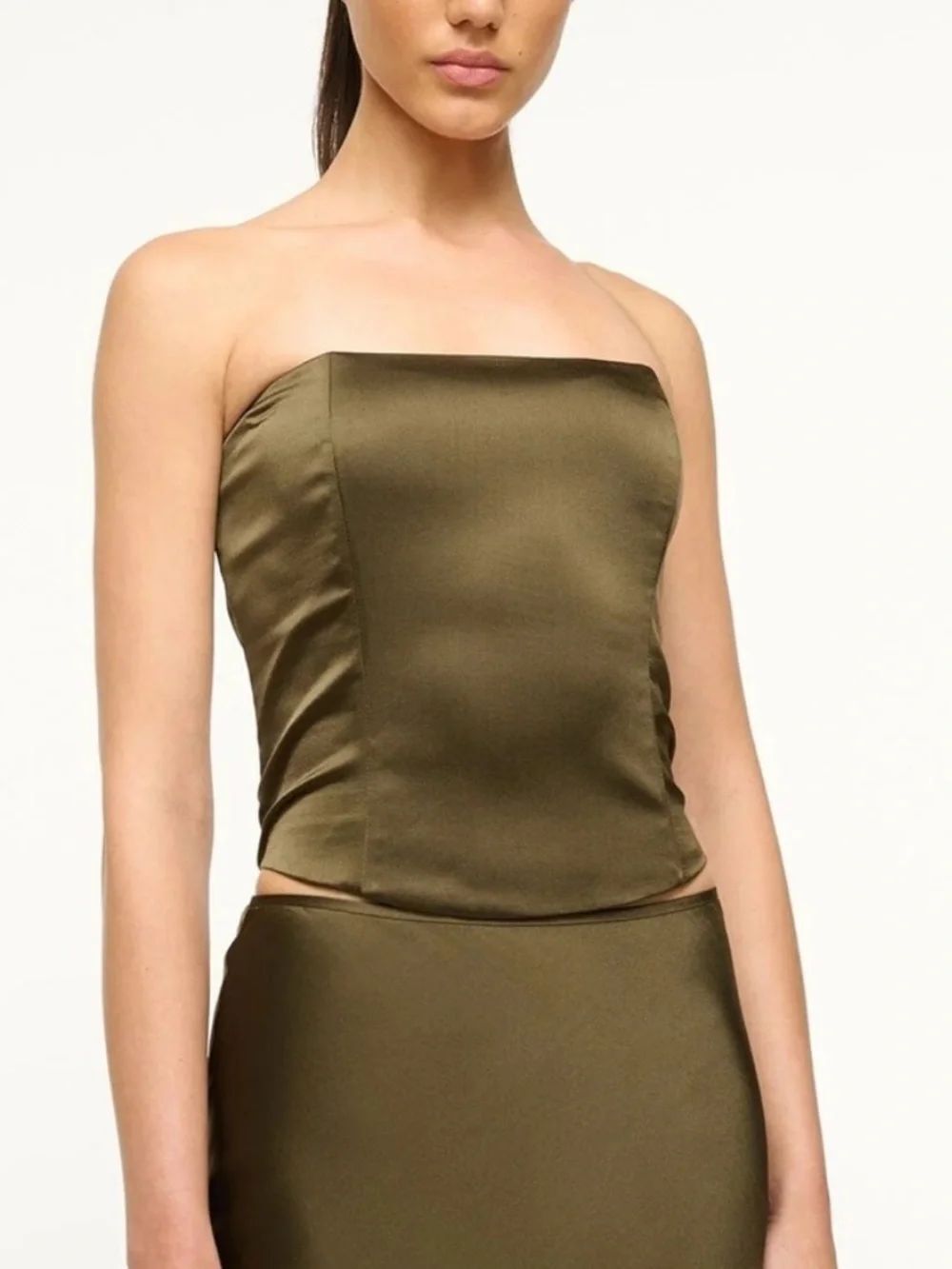 NWT STAUD brunswick silk top in woodland size 0